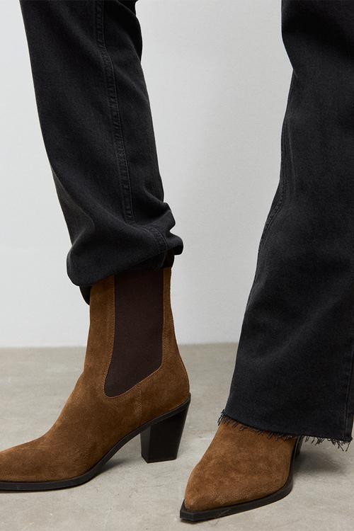 Toba suede chelsea ankle boot - medium brown