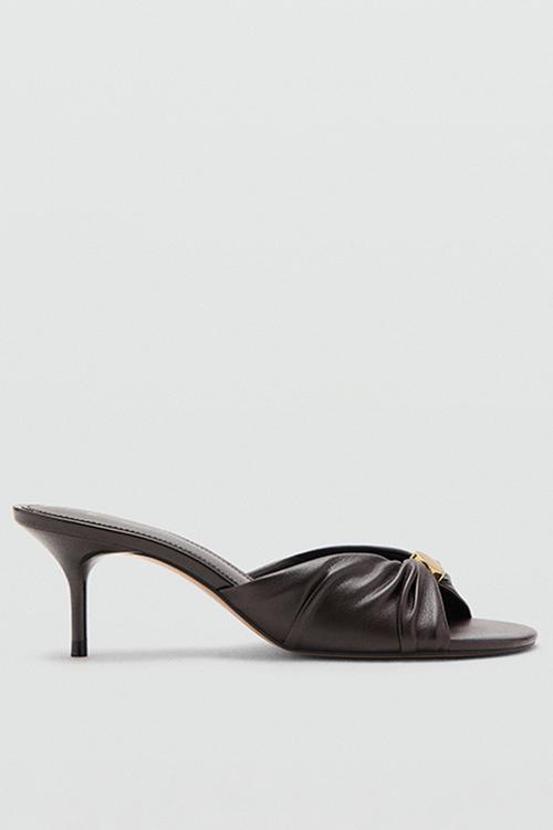 Bruc gold detail stiletto heel - dark brown