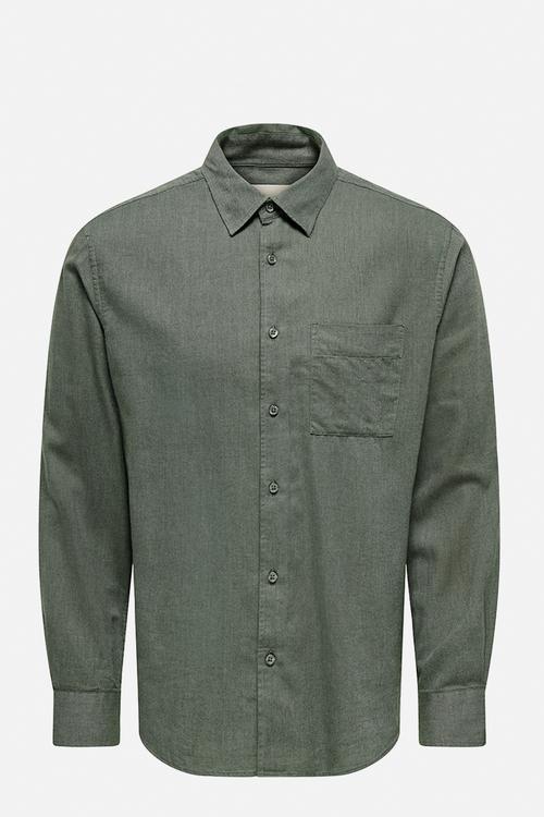 Mars Reg Fit Long Sleeve Shirt - Castor Gray/ Rosin