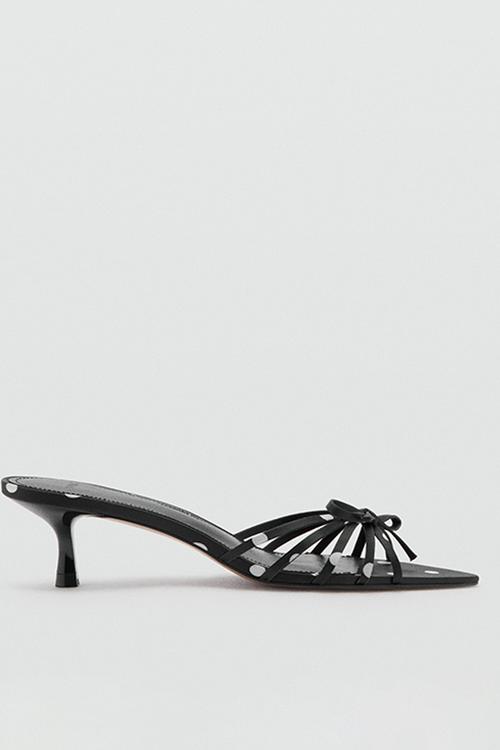 Blake1 polka dot strappy heel - black