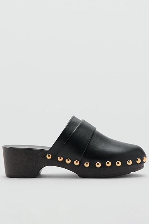 Kata leather clog heel - black