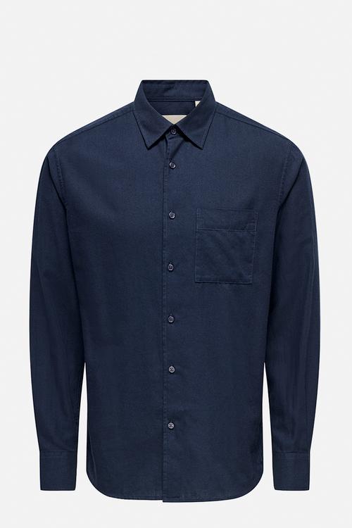 Mars Reg Fit Long Sleeve Shirt - Black Iris/Dark Saphi