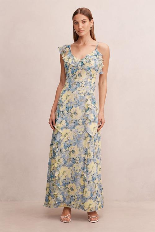 Lorenze ruffle maxi dress - tourello floral