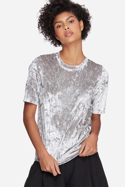 Crushed velvet step back tee