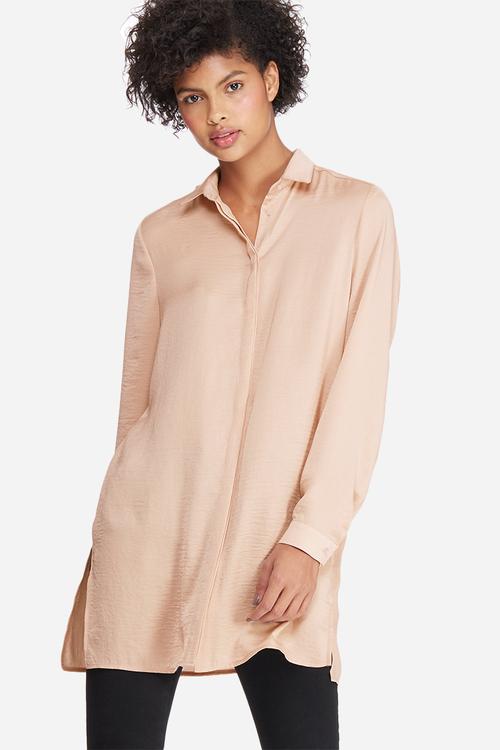 Silky longer length shirt
