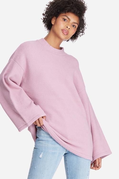 Oversized trumpet sleeve knit