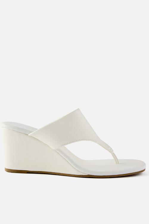 Bobbie flip flop wedge - white smooth