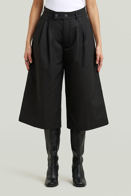 Pleated culotte wmn - dk black
