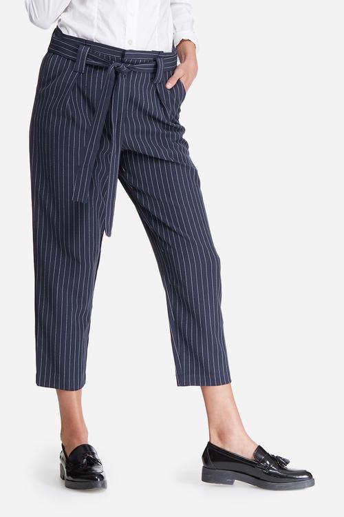 Maggie belted pinstripe pants