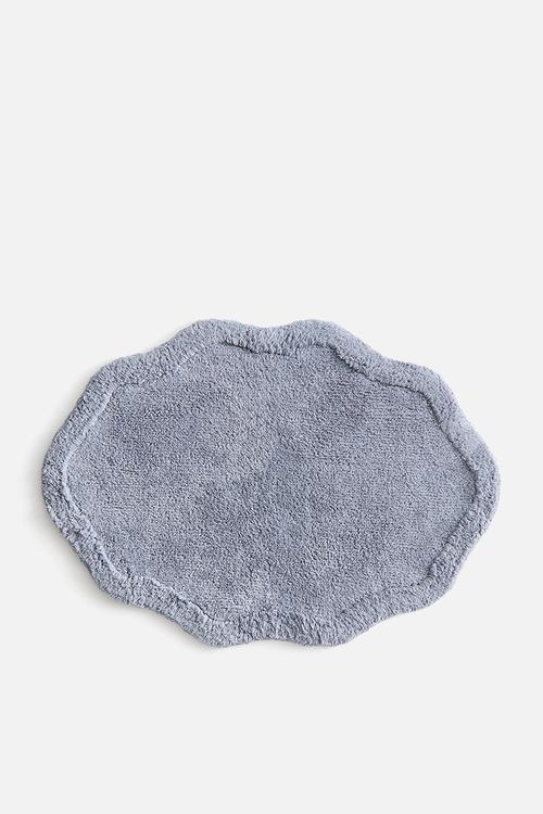 Tufted cotton bath mat - dusty blue