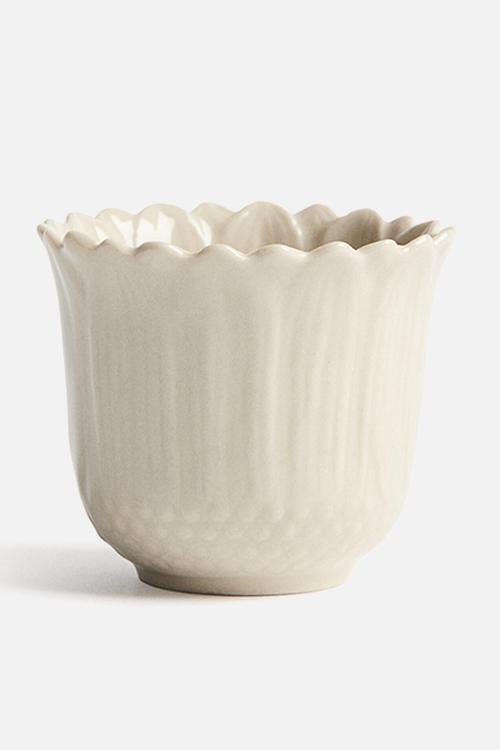 Stoneware egg cup - light beige