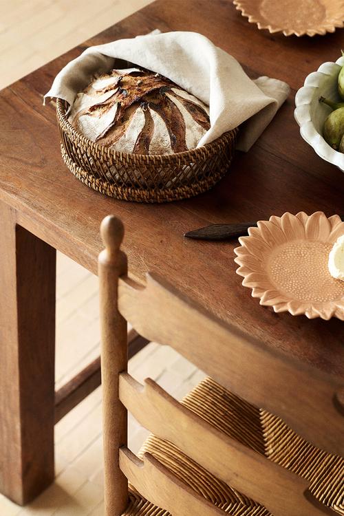 Rattan bread basket - brown
