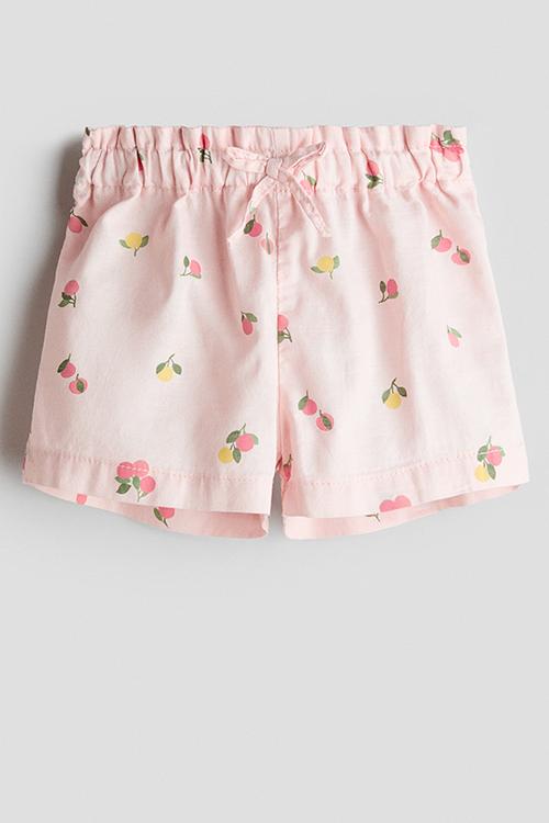 Paper bag shorts - light pink/fruits