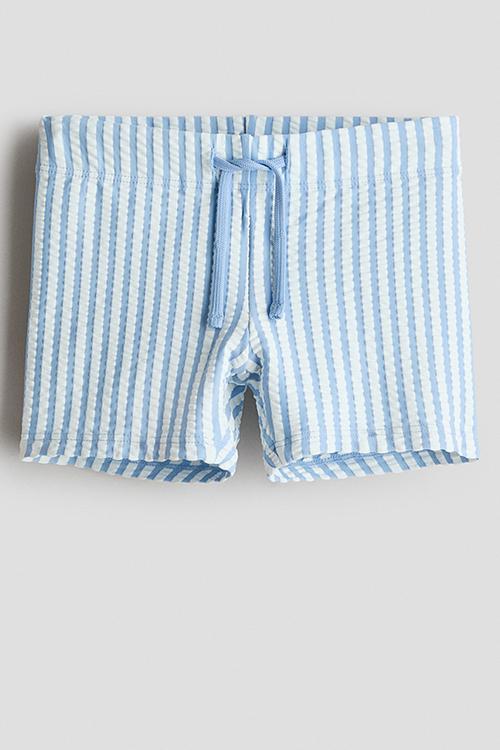 Swimming trunks - light blue/striped