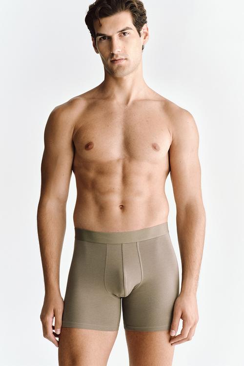 3-pack mid trunks with lycra® - light khaki green/black