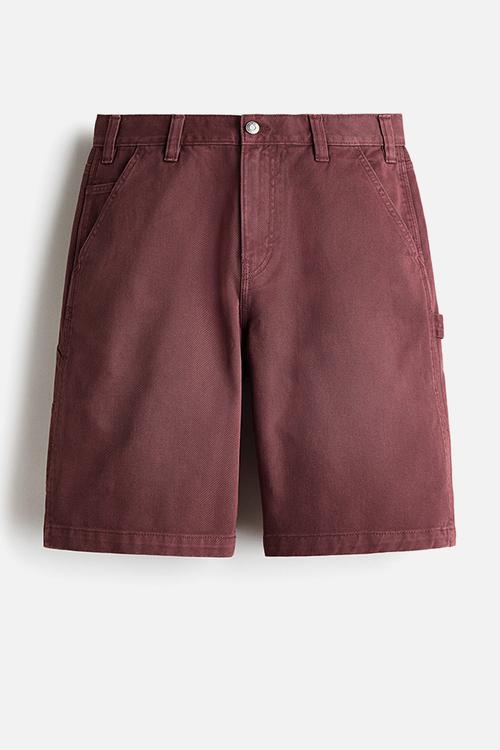 Relaxed fit carpenter shorts - burgundy