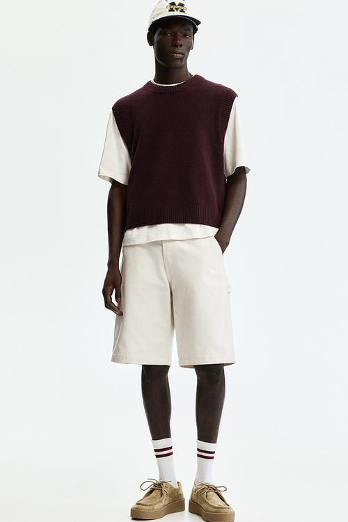 Relaxed fit carpenter shorts - white