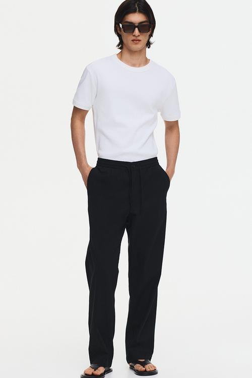 Relaxed fit trousers - black