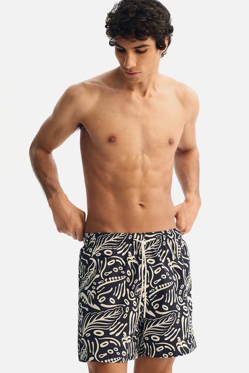 Patterned swim shorts - black/patterned