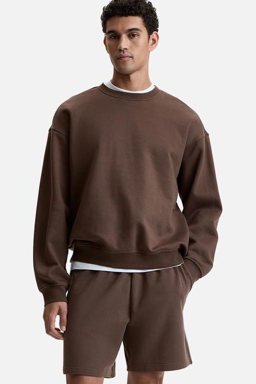 Regular fit sweatshorts - brown