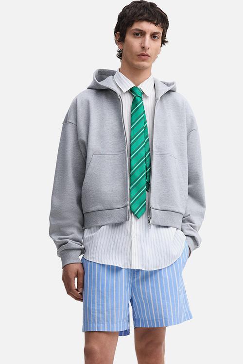Regular fit cotton shorts - light blue/striped