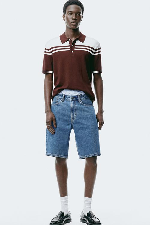 Relaxed fit denim shorts - denim blue