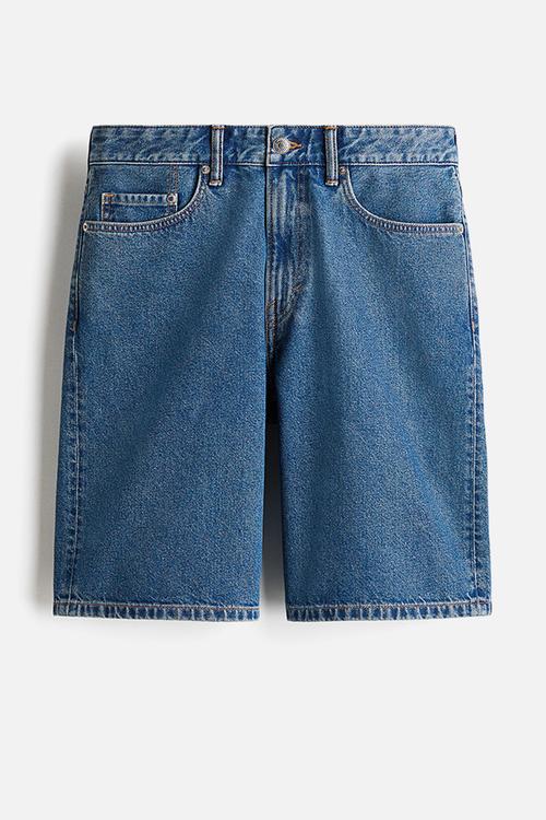 Relaxed fit denim shorts - denim blue