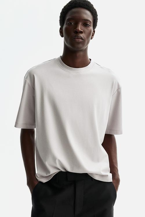 Loose fit boxy-style t-shirt - light grey