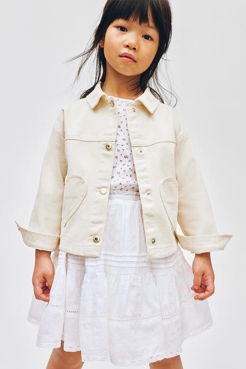 Heart-pocket twill jacket - light beige