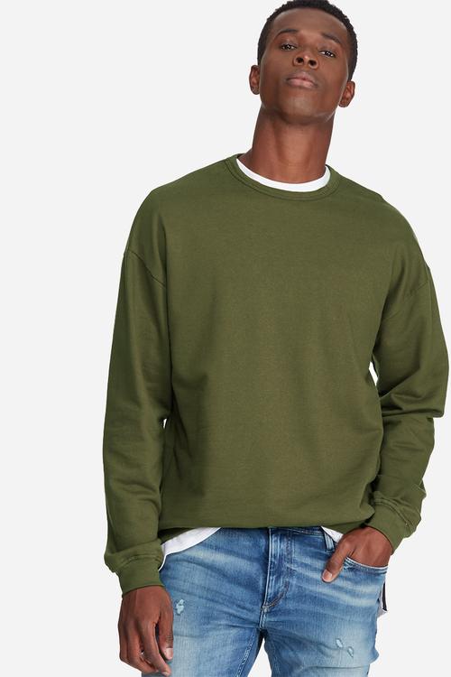 Oversized drop shoulder pullover crew sweat
