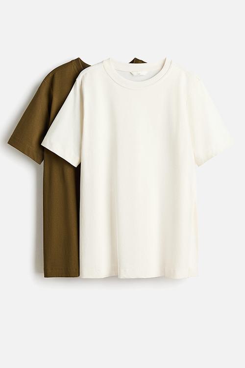 Mama before & after 2-pack nursing tops - khaki green/cream