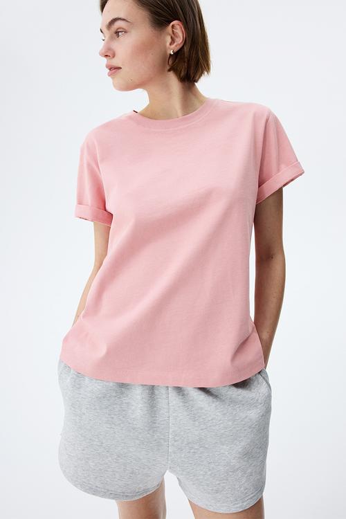 Oversized cotton t-shirt - light pink