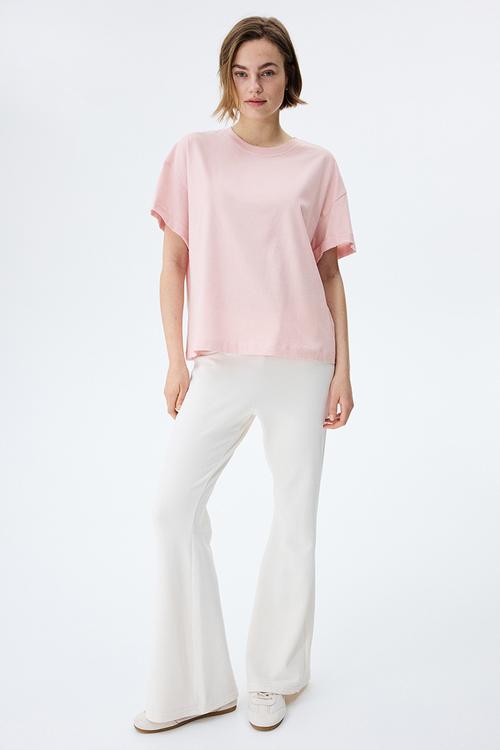 Loose-fit cotton t-shirt - pale pink