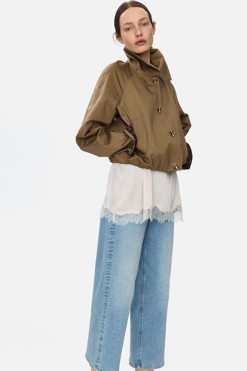 Wide high waist ankle jeans - light denim blue