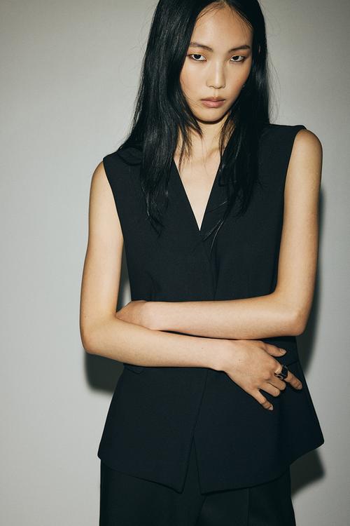 Jersey waistcoat - black