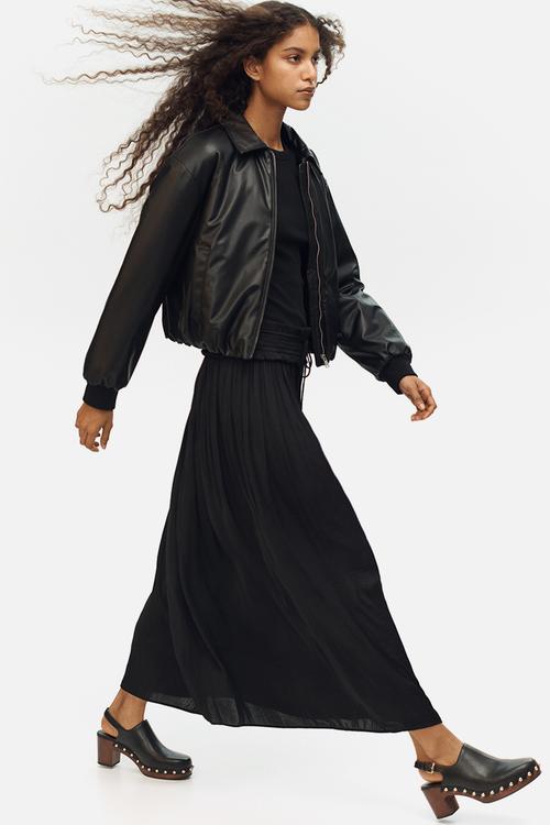 Tasseled maxi skirt - black