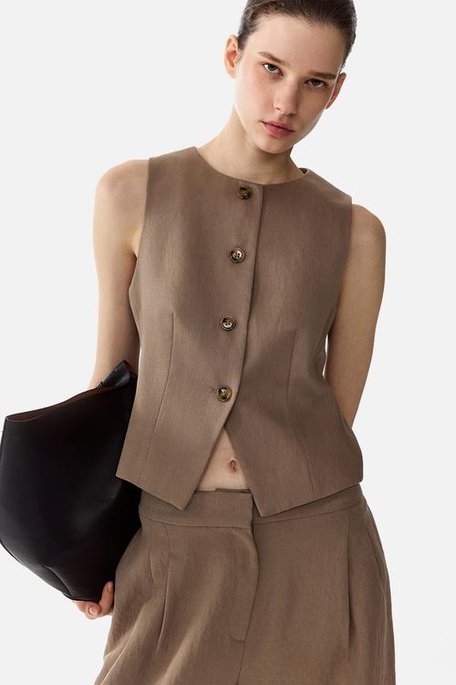 Waistcoat - dark beige