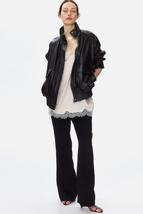 Bootcut tailored trousers - black