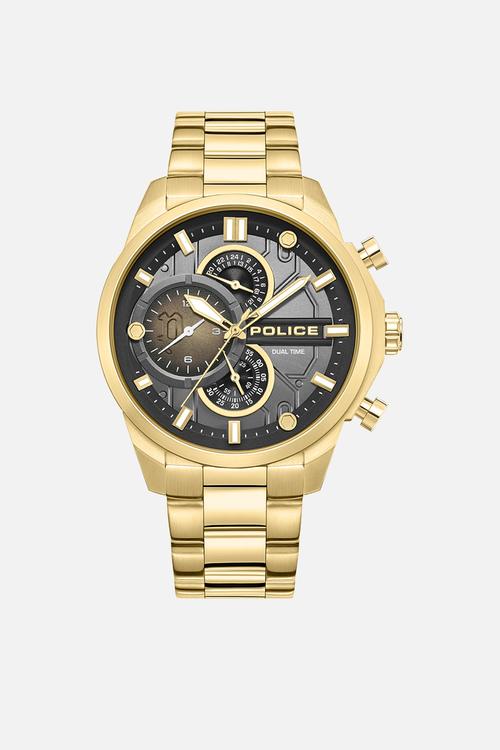 IP Gold Case Black Dial IP Gold Bracelet Strap - Gold