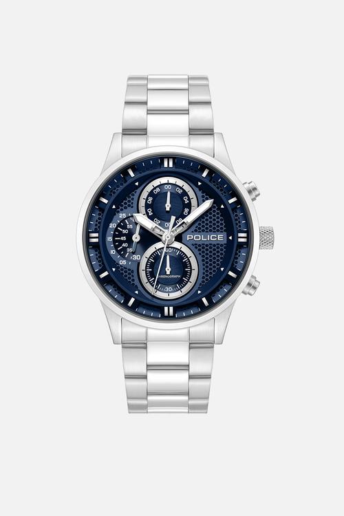 Steel Case Blue Dial Steel Bracelet Strap - Blue & Silver