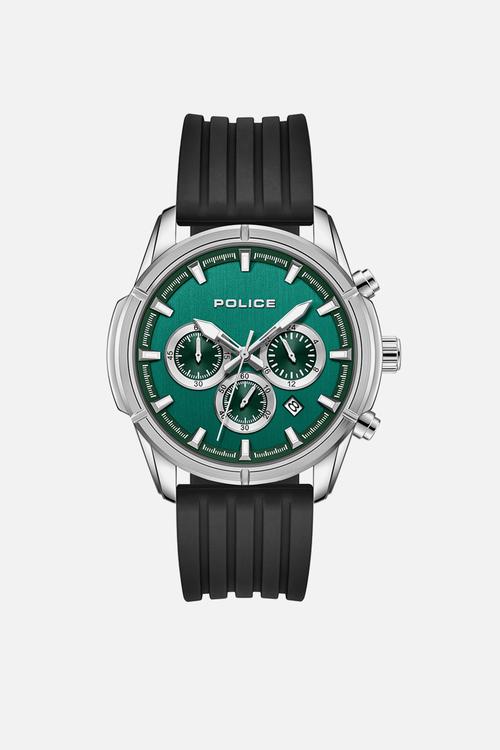 Steel Case Green Dial Black Silicone Strap - Green