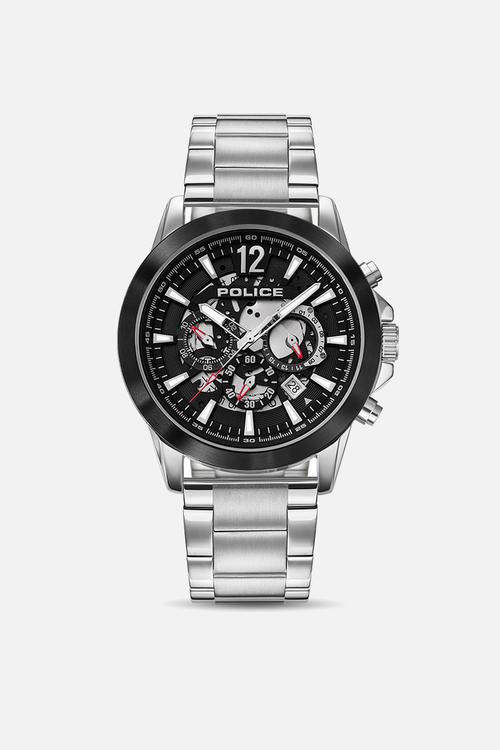 Steel Case Dial Steel Strap - Black & Silver