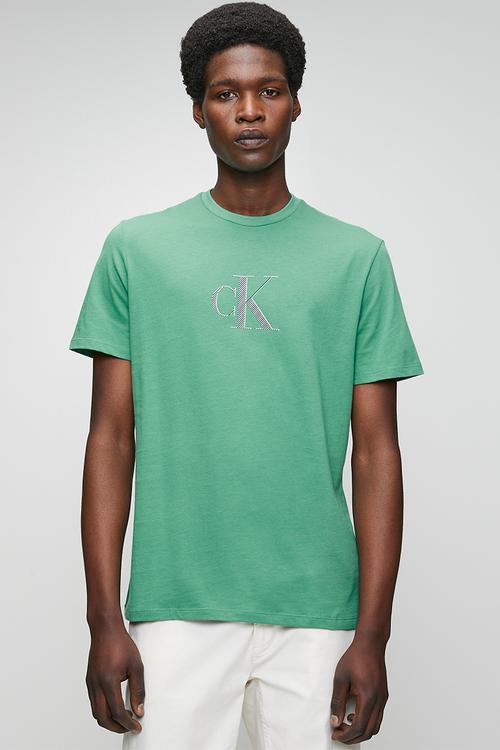 Ss 30s distress monogram graphic tee - wild green