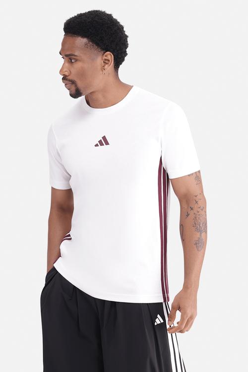 3-Stripe SJ Tee  - white/maroon