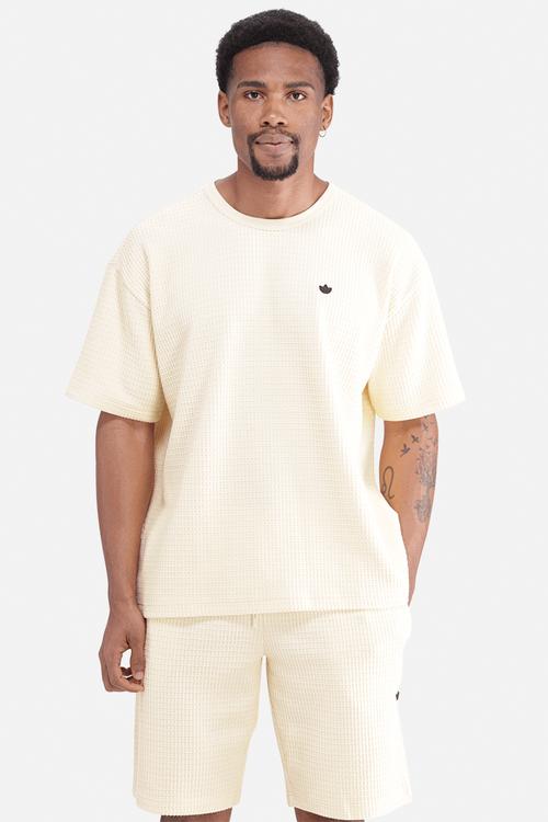 Essential Waffle Lux  Tee  - WARM VANILLA