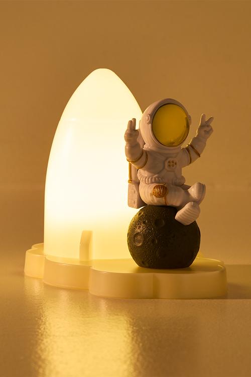 Cartoon rocket & astro lamp - grey/multi