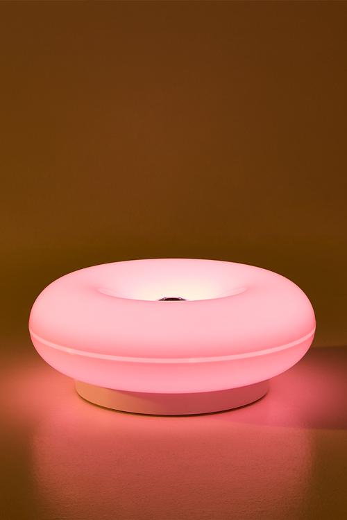 Doughnut-shaped table lamp - pink