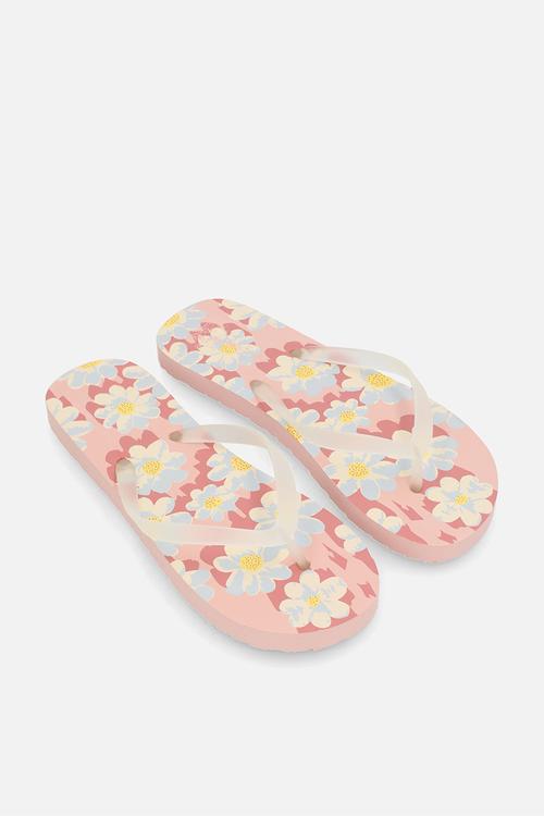 Floral printed flip flops - lilac/multi