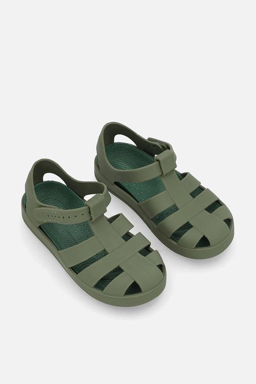 Fisherman-style jelly sandals - olive green
