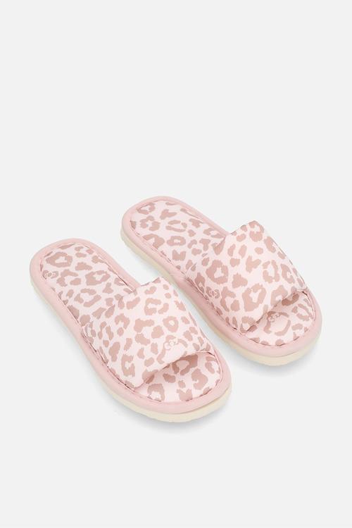 Sandal slippers - light pink/leopard print